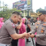 Upacara Laporan Raport di Polres Sukabumi Kota: 23 Bintara Polri dan 1 ASN Naik Pangkat