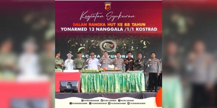 Peringati HUT ke-62, Batalyon Armed 13 Kostrad Gelar Acara Syukuran di Cikembar Sukabumi