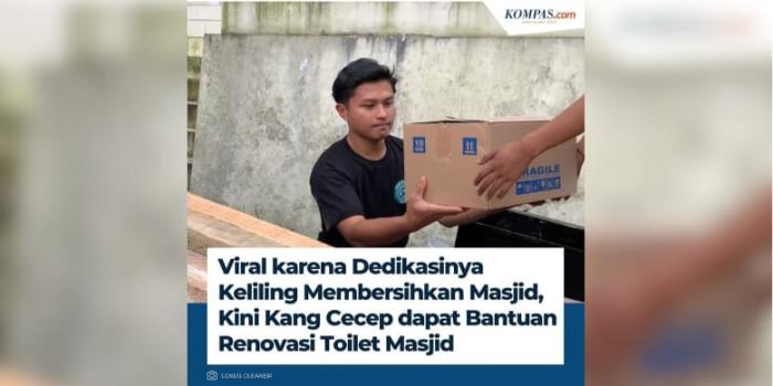 Jumat Berkah bagi Muhammad Cecep Abdullah, Dapat Bantuan Renovasi Toilet dan Tempat Wudhu Masjid