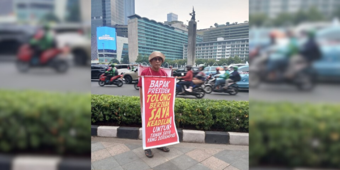 Tanah di Makassar Dirampas Paksa Mafia, Ahli Waris Tjoddo Gelar Unjuk Rasa Seorang Diri di Jakarta