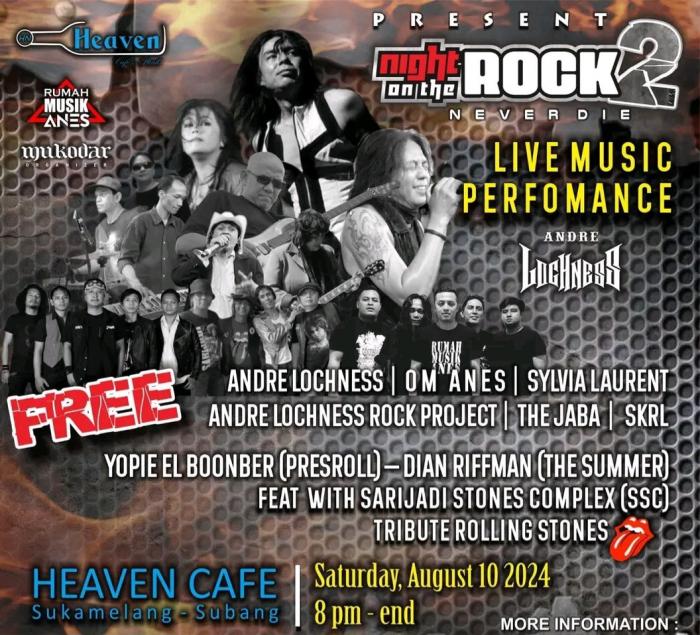 Sabtu Malam Ini, “Night on The Rock Never Die” Gebrak Subang