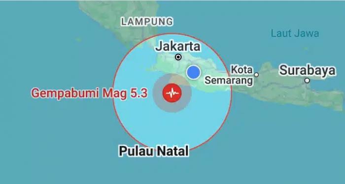 Gempa Magnitudo 5,3 Guncang Sukabumi, Getaran Terasa Hingga Bandung dan Cimahi